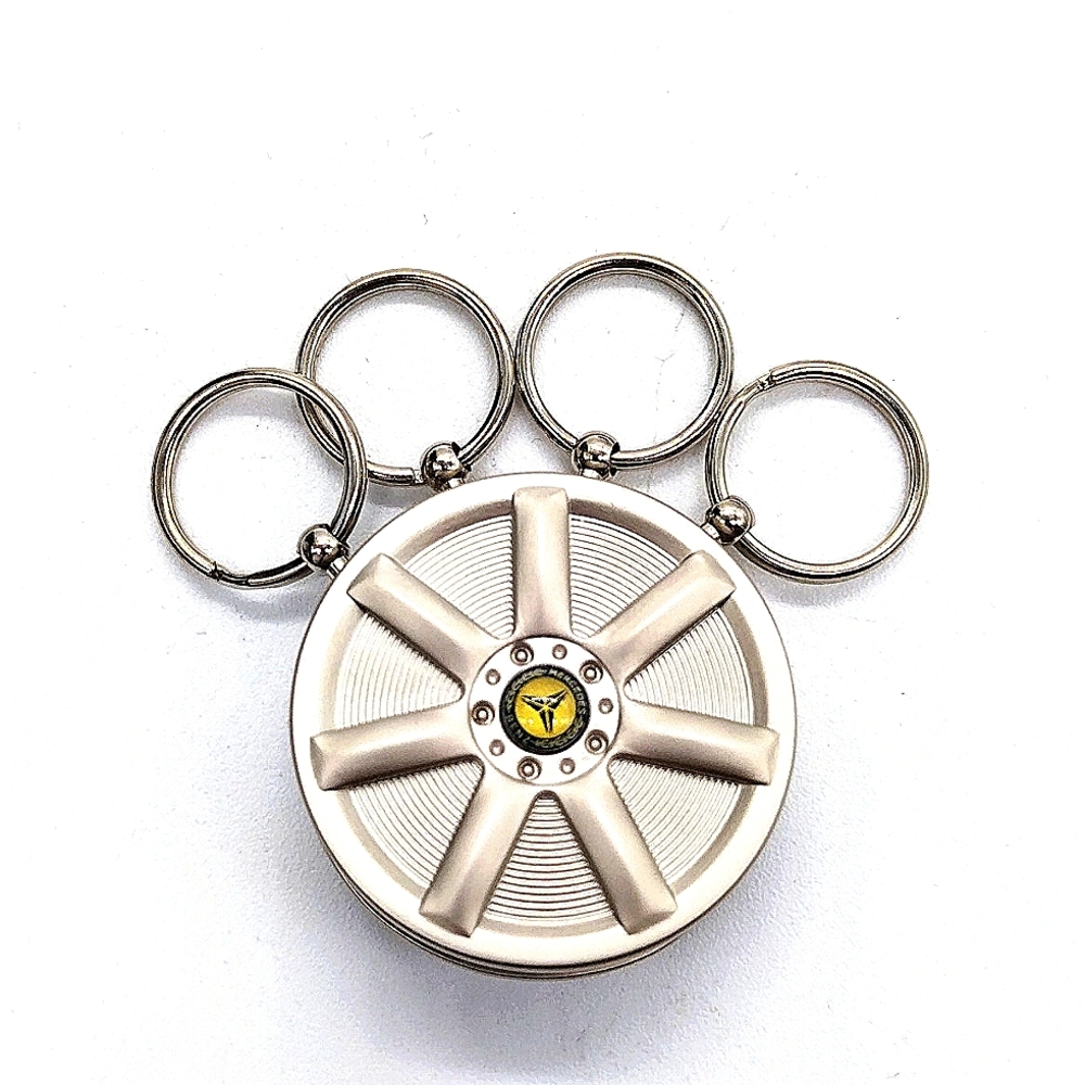 NIB Authentic Mercedes Benz Vintage Keychain Wheel Valet Fob SL Class in Nickel - Picture 2 of 7